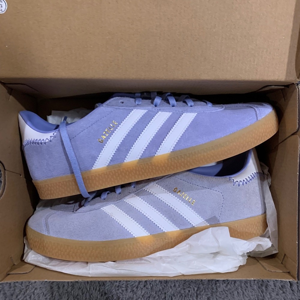 Adidas Originals Gazelle J Bliss Lilac White Gum Suede Sneakers Kids Size 7